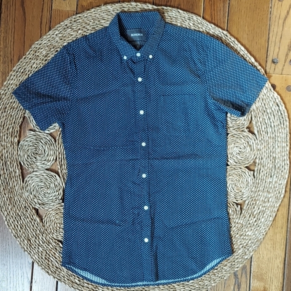 Bonobos Men's Slim Short Sleeve Collared Shirt Size Medium/Long